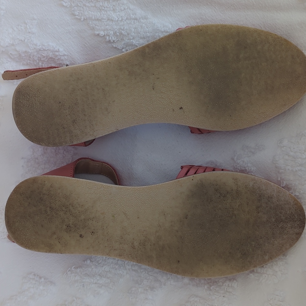TROVA COLLECTION womens 8.5 HUARACHE VINTAGE HIPPIE SANDAL Handmade PINK Boho - Picture 3 of 4